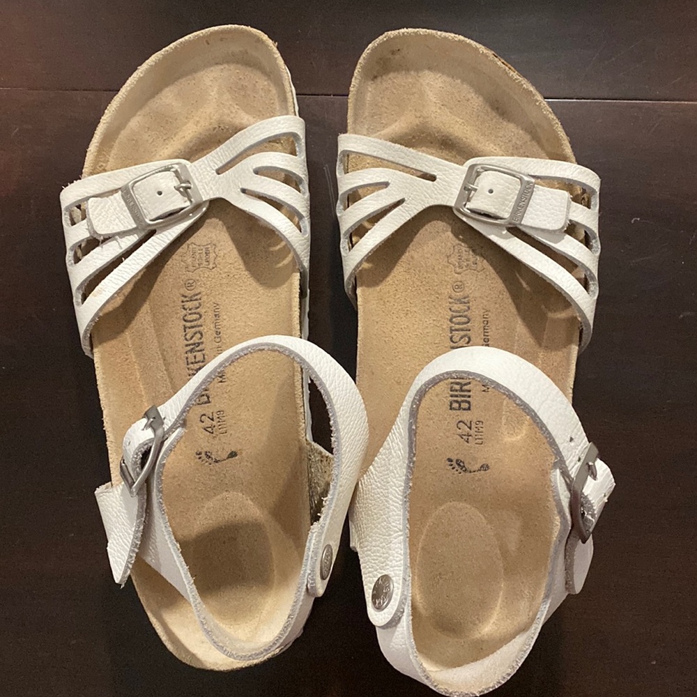 Birkenstocks white sandals